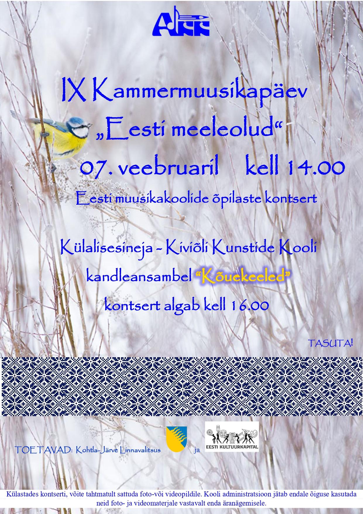 IX Kammermuusikapäevast „Eesti meeleolud“ 07. veebruaril 2023