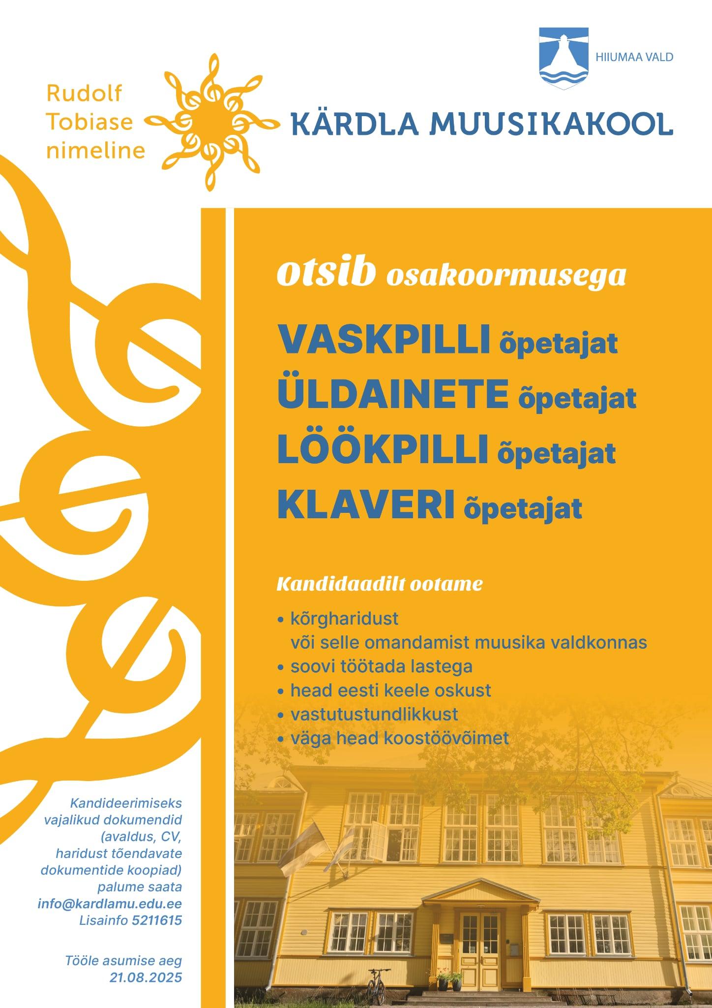 Kärdla Muusikakool otsib!