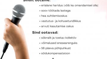 Väike-Maarja Muusikakool otsib lauluõpetajat 0,5 ametikohta