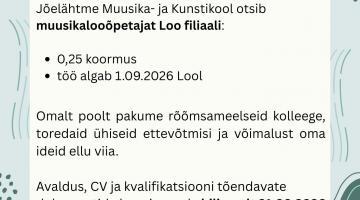 Muusikaloo õpetaja kuulutus